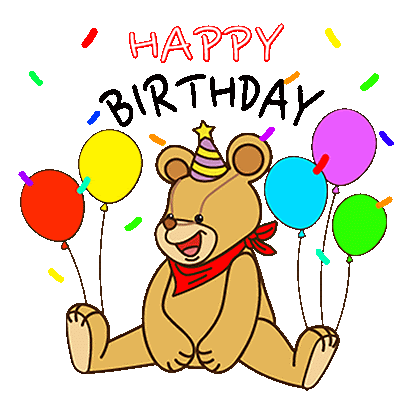 Bear Happy Birthday Sticker - Bear happy birthday celebrate - Discover ...