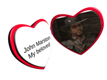 a picture of a man in a hat with the words john marston my beloved on it