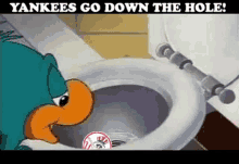 New_york New York Yankees Mf Ys Daffy Duck Plucky Toilet Humor Suck Funny Lol GIF