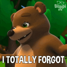 I Totally Forgot Bella The Bear GIF - I Totally Forgot Bella The Bear Blippi Wonders Educational Cartoons For Kids GIFs