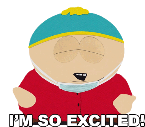 Im So Excited Eric Cartman Sticker - Im So Excited Eric Cartman South Park Stickers