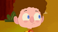 a cartoon character with a yellow shirt that says 157 on it