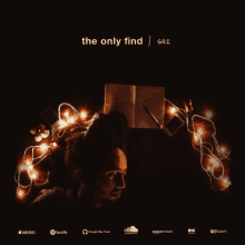 a poster for the only find sri shows a man surrounded by lights