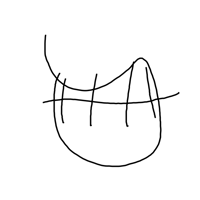 a black and white drawing of a circle with the letter a on it