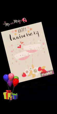 Happy Anniversary Card GIF - Happy Anniversary Card Balloon GIFs