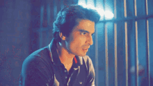 a man and woman are looking at each other with the words sehri langoor below them