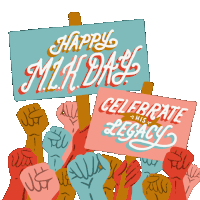 Happy Mlk Day Fist Sticker - Happy Mlk Day Fist Raised Fist Stickers
