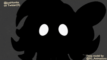 a silhouette of a person with the words tessa model by @sg_animations on the bottom