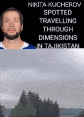 a poster for nikita kucherov shows a man with a beard