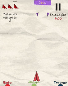 a drawing of a triangle with the word ditongo written on it