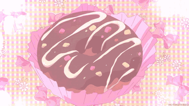 Chocolate doughnut reading book cute anime Vector Image