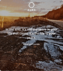 a quote by abraham lincoln is displayed on a photo of a dirt road