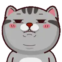 a cartoon cat is making a funny face with its eyes closed