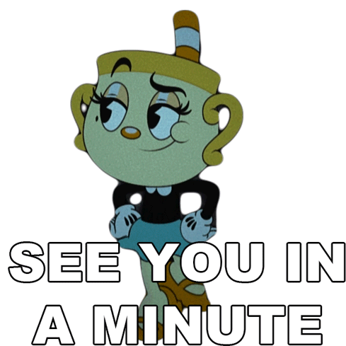 See You In A Minute Chalice Sticker - See You In A Minute Chalice Cuphead Show Stickers