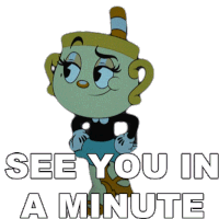 See You In A Minute Chalice Sticker - See You In A Minute Chalice Cuphead Show Stickers
