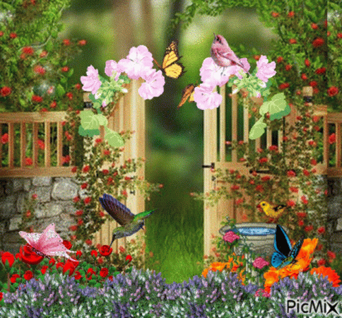 flower garden animated gif