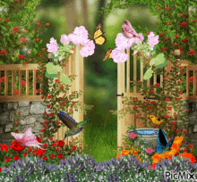 Garden Butterfly GIF - Garden Butterfly Flowers GIFs