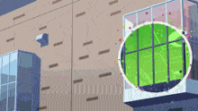 a building with a circle in the middle of it