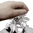 a hand is reaching out towards a drawing of a person .
