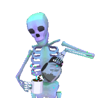 Coffee Skeleton Sticker - Coffee Skeleton Caffeine Stickers