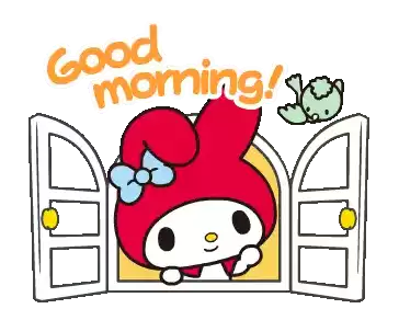 Good Morning Sanrio Sticker - Good Morning Sanrio Cute Stickers