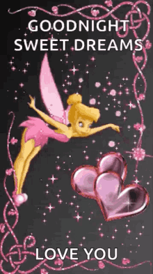 sweet dreams tinker bell goodnight pink heart