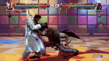 two men are fighting in a video game with 59 seconds left