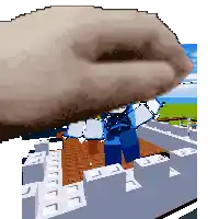 a pixel art of a person 's hand reaching out