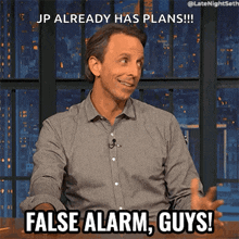 False Alarm Guys Seth Meyers GIF