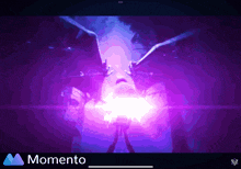 a purple background with the word momento on the bottom right
