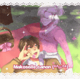 a drawing of a man and a woman with the name makoselle canon