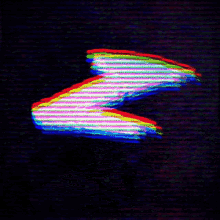 a colorful lightning bolt is on a black background