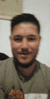 a blurry picture of a man 's face with a beard