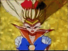 a pixelated image of a cartoon character with a crown on his head
