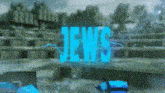a computer generated image of a maze with the word jews written in blue letters .