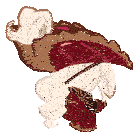 a cartoon character is wearing a hat and holding an umbrella while standing on a white background .