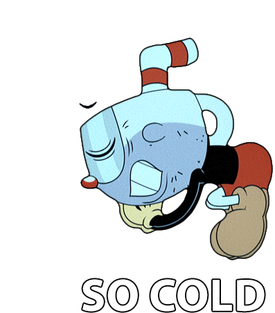 So Cold Cuphead Sticker - So Cold Cuphead The Cuphead Show Stickers