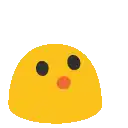 a yellow smiley face with black eyes and a big smile on its face .