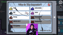 among us game with a screen that says who is the impostor on top