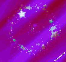 a purple background with a lot of stars and the name hnsamona on the bottom