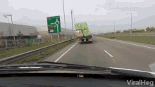 Precarious Load Leaning Cargo Truck GIF