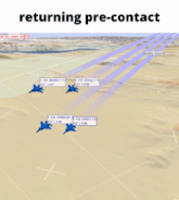 an aerial view of a desert with the words returning pre-contact below it