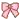 a pink bow with a brown ribbon on a white background