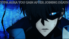 type aura you gain after joining death is written above a picture of a man