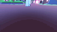a person standing on a purple tiled floor in a video game .