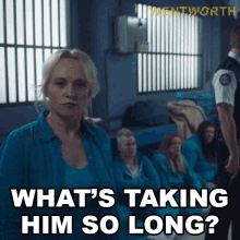 Whats Taking Him So Long Marie Winter GIF - Whats Taking Him So Long Marie Winter Wentworth GIFs