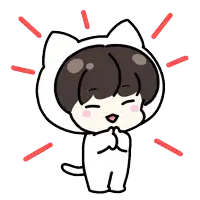 a drawing of a person wearing a cat hat