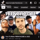 a screen shot of a video titled how to make frenchcore in 2022