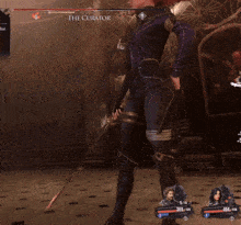 a woman in a video game with the curator written on the screen