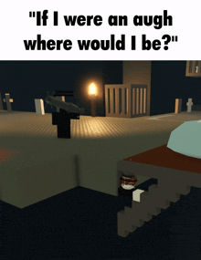 a screenshot of a video game that says if i were an augh where would i be